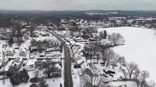 New Hampshire Allenstown panoramic view from top during December Season  photo