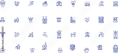 Friendship and love line icons. Interaction, Mutual understanding and assistance business.