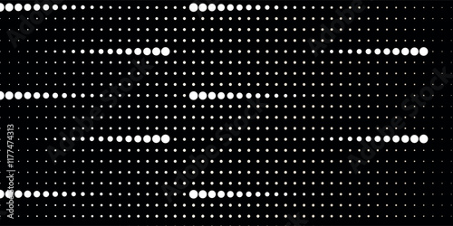 Abstract grunge grid polka dot halftone background pattern. Spotted black and white line illustration. Textures.