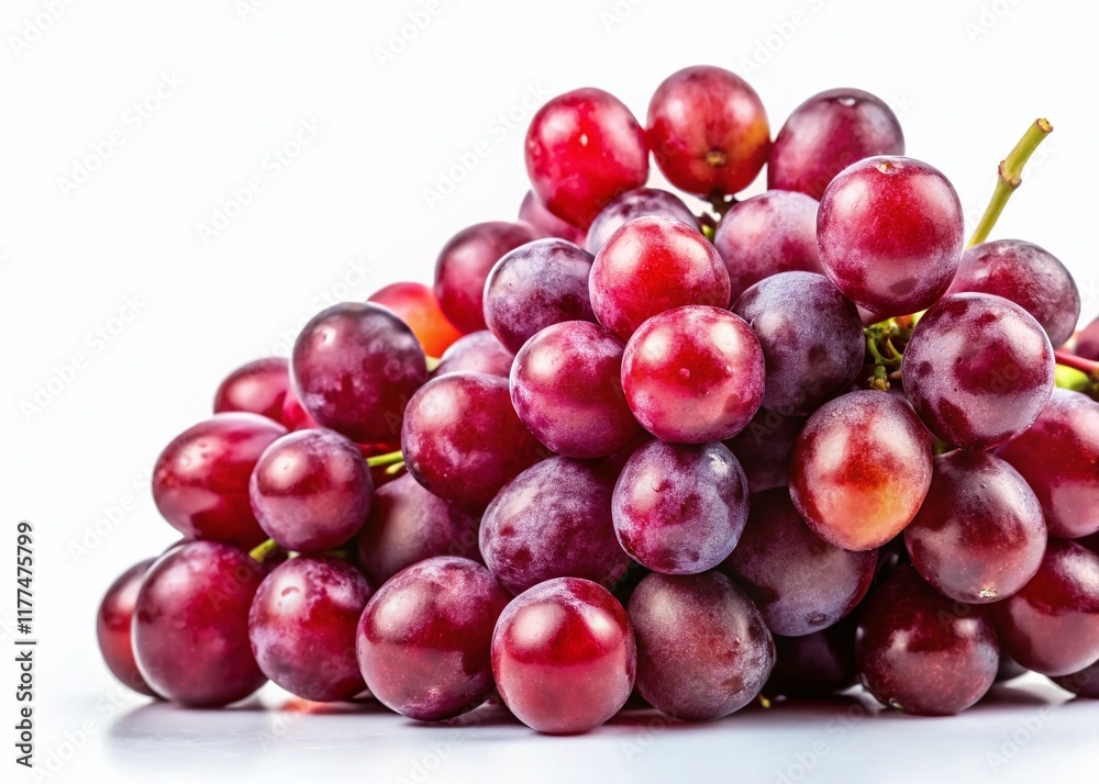 Juicy Ripe Red Grapes Isolated on White Background - Perfect for Food and Wine Stock Photography Juicy Ripe Red Grapes Isolated on White Background - Perfect for Food and Wine Stock Photography