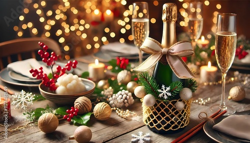 christmas dinner table setting