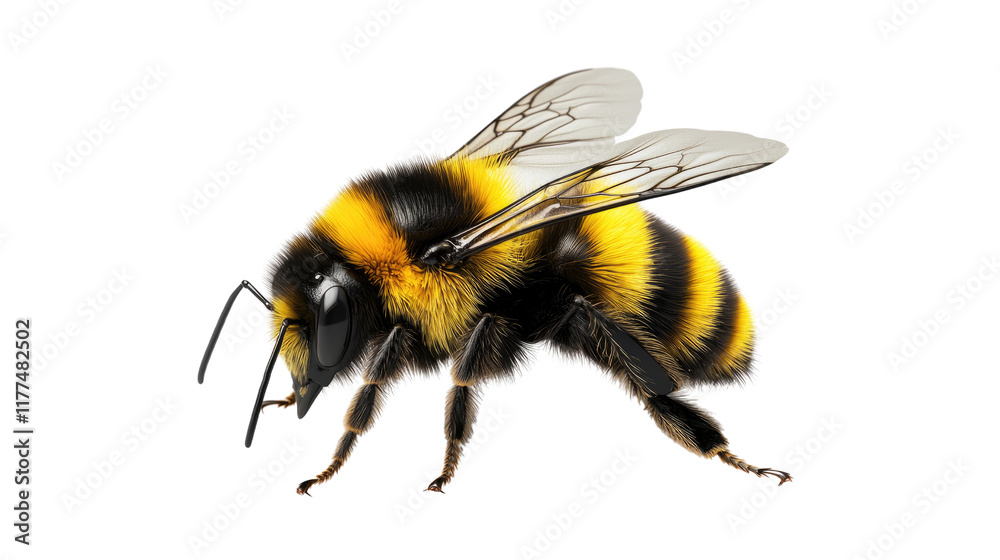Detailed Closeup of a Bumblebee in Flight Against Black Background Detailed Closeup of a Bumblebee in Flight Against Black Background
