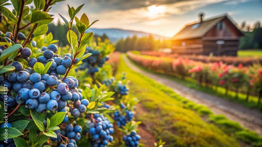 Long Exposure Photography: Lush Blueberry Bushes at a Charming Farm Long Exposure Photography: Lush Blueberry Bushes at a Charming Farm
