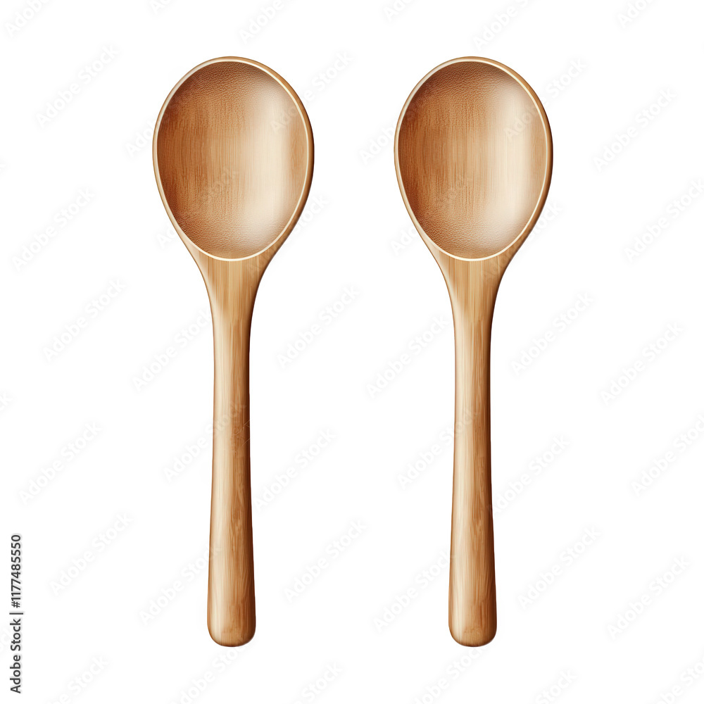 two wooden spoons placed side by side on a plain white background these spoons are smooth. with a natural finish. highlighting their organic texture and craftsmanship they are typically used for cooki two wooden spoons placed side by side on a plain white background these spoons are smooth. with a natural finish. highlighting their organic texture and craftsmanship they are typically used for cooki