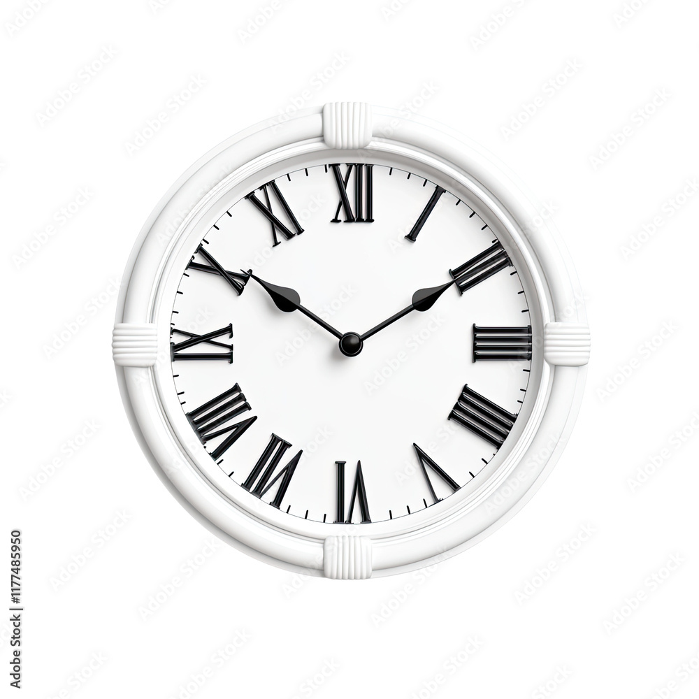 Elegant White Roman Numeral Wall Clock Design Elegant White Roman Numeral Wall Clock Design