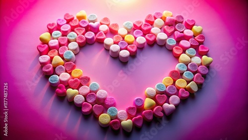 Long Exposure Pink Background Heart Candy Sweet Treats Valentine's Day Message