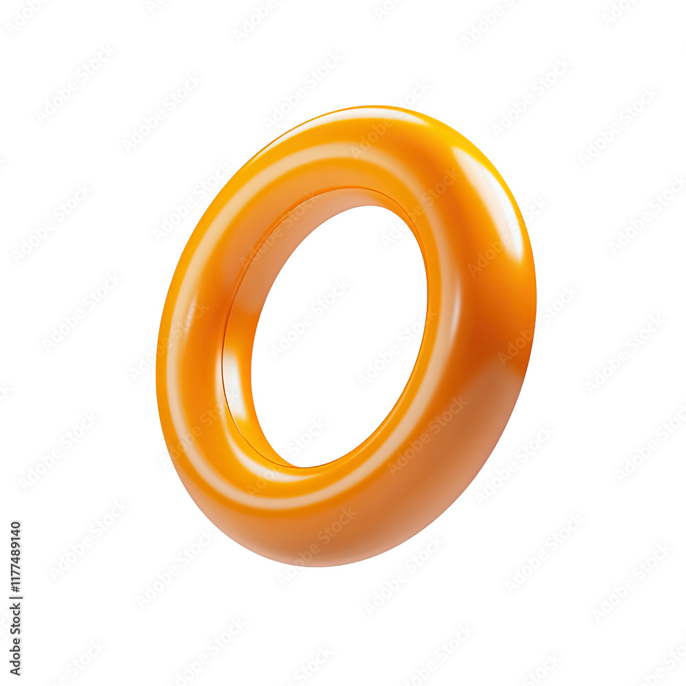 Glossy Orange Ring Three Dimensional Render Glossy Orange Ring Three Dimensional Render