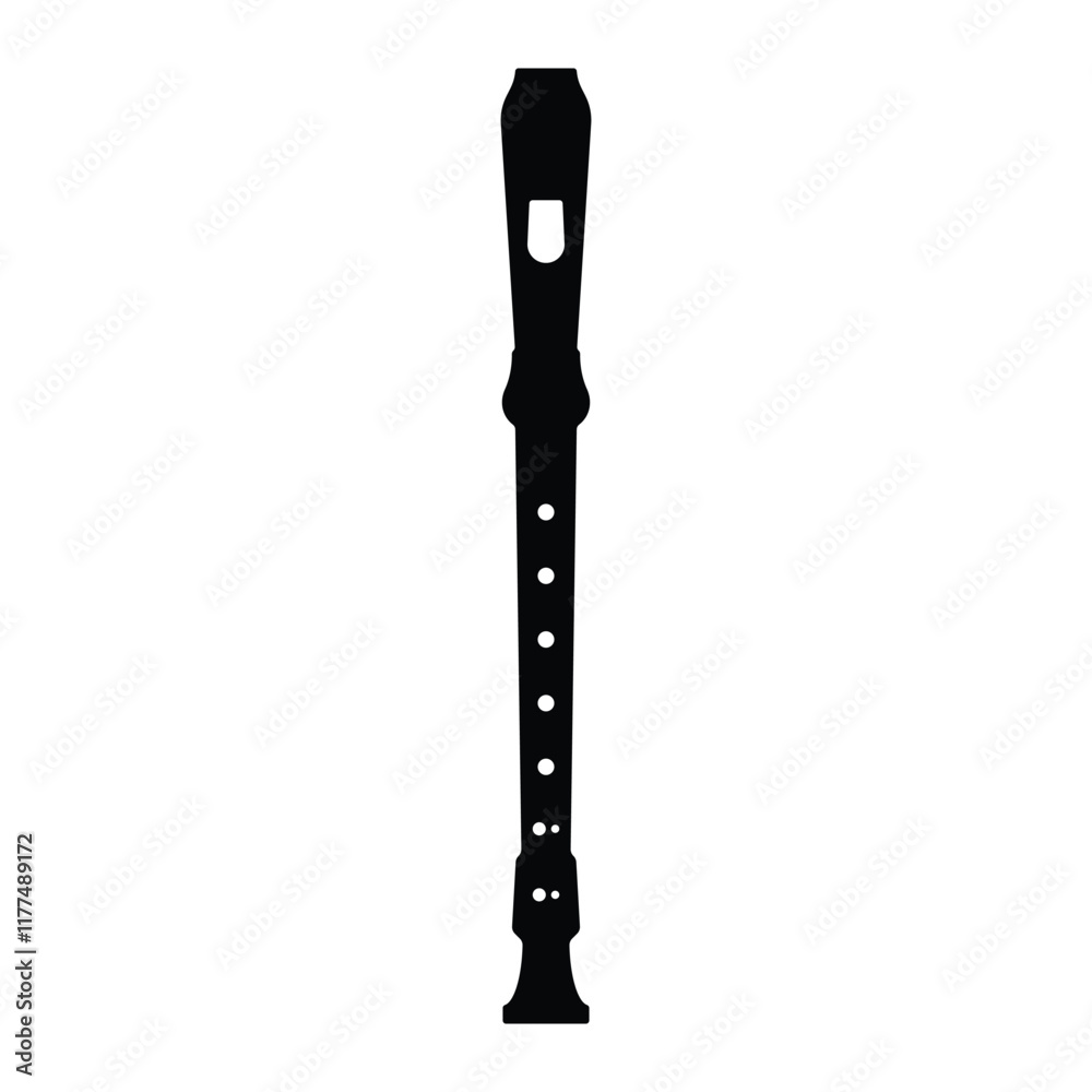Flute vector icon. Wind musical instrument symbol for music, orchestra, and performance design. Black silhouette isolated on white background. Flute vector icon. Wind musical instrument symbol for music, orchestra, and performance design. Black silhouette isolated on white background.