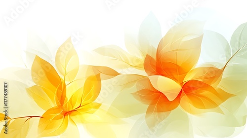 Abstract Orange and Yellow Floral Design