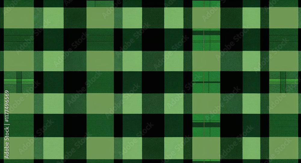 Fototapeta premium Checkerboard plaid pattern background in green pattern background
