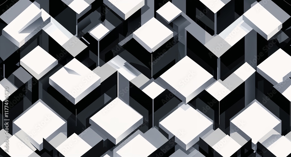 Checkerboard pattern with alternating black and white squares in a modern style in white illustration background Checkerboard pattern with alternating black and white squares in a modern style in white illustration background