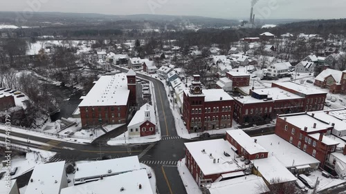 New Hampshire Allenstown panoramic view from top during December Season  photo