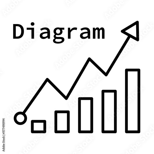 Icon for business. Chart of financial ups and downs. Flight schedule.