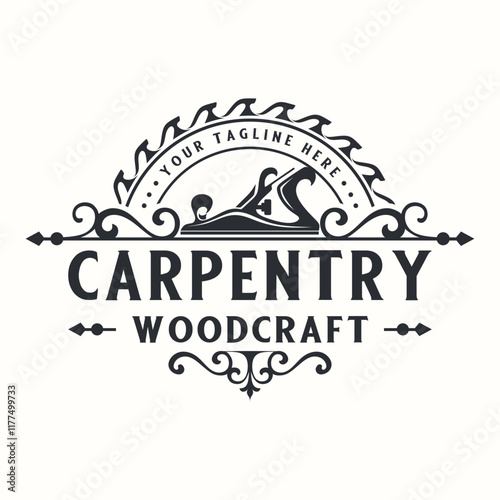 carpenter vintage logo design. handcraft and saw icon, for carpentry, furniture, construction and home improvement.