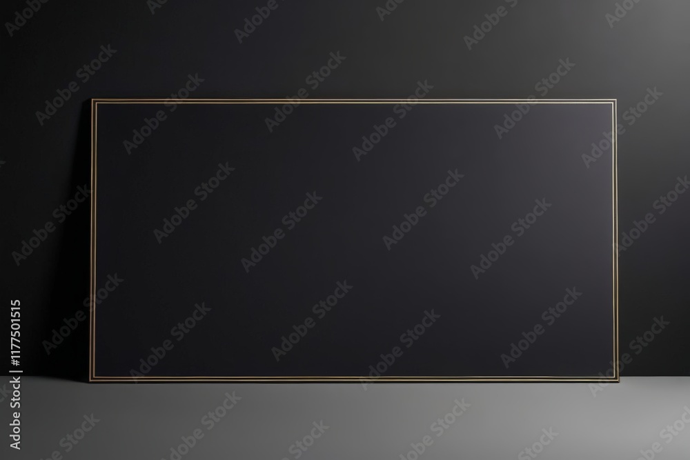 a close up of a black picture frame on a wall