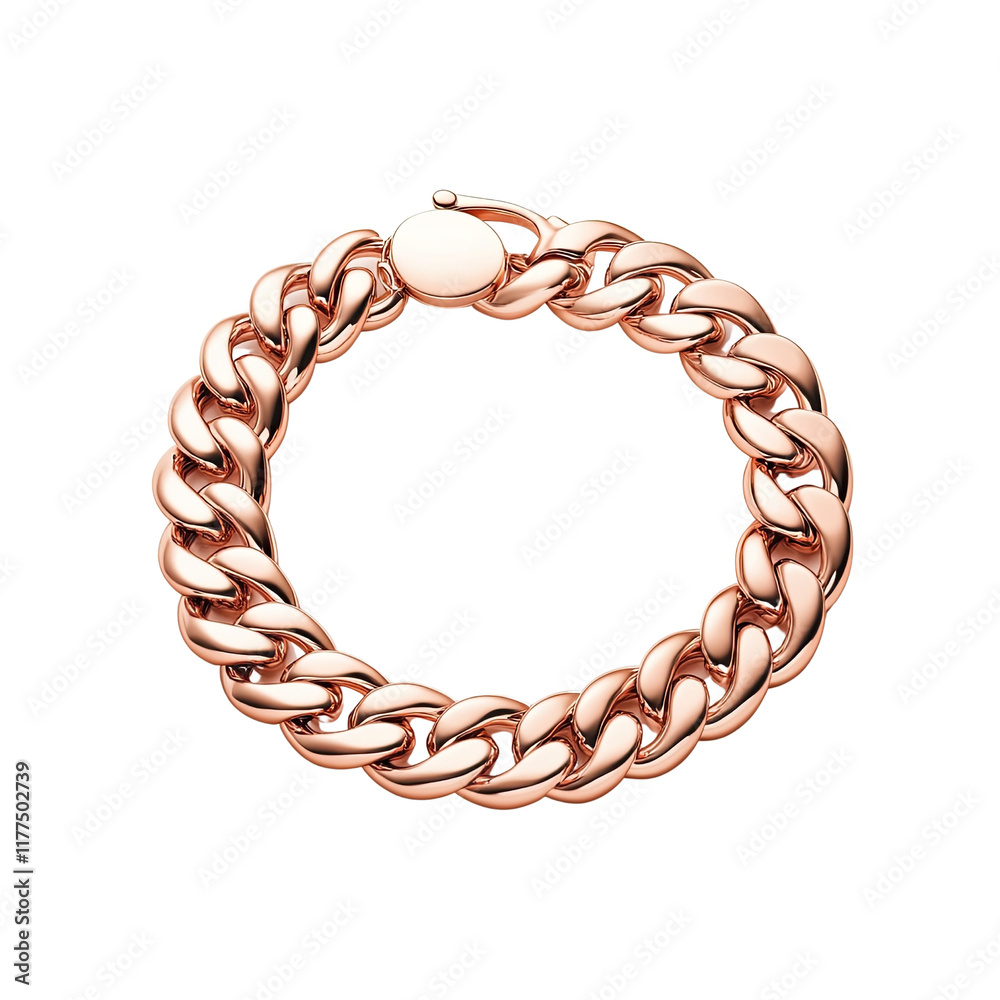 Obraz premium Rose Gold Curb Chain Bracelet Jewelry Fashion Accessory