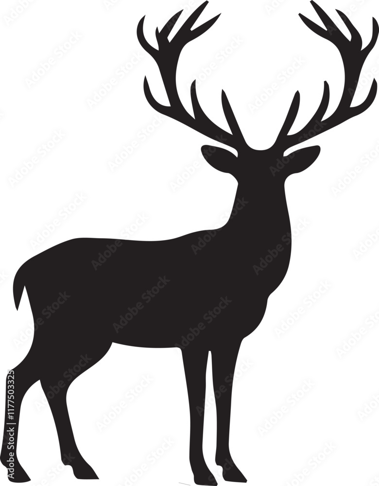 Obraz premium Deer silhouette vector EPS