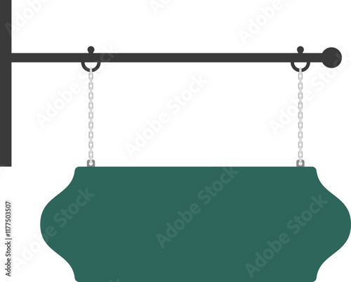 Illustration of a hanging sign board with blank copy space. Empty sign board for your design. 