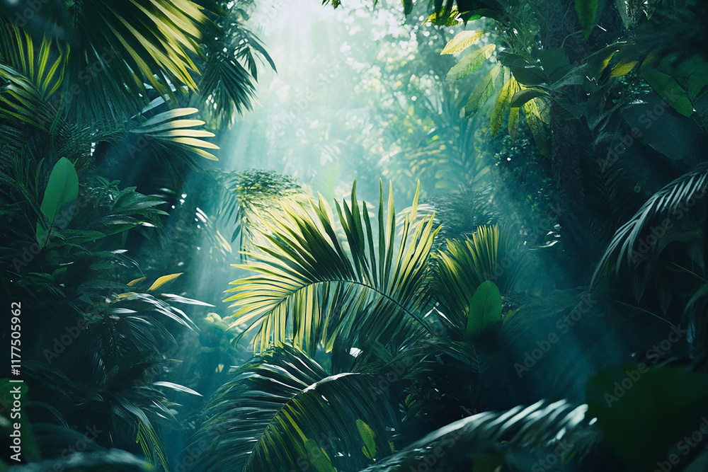 Obraz premium tropical forest in the morning