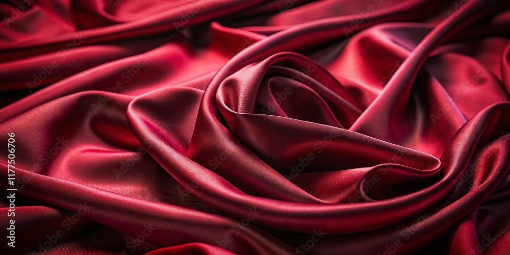 Obraz premium Luxurious Burgundy Silk Fabric Texture: Rich Red Satin Background for Design