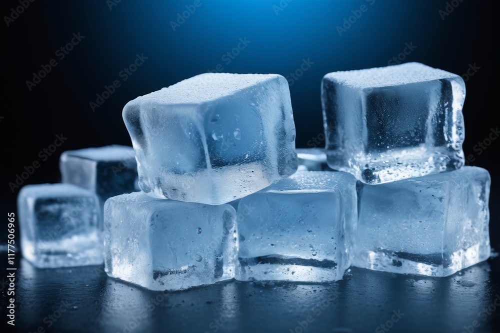 there are four pieces of ice sitting on a table