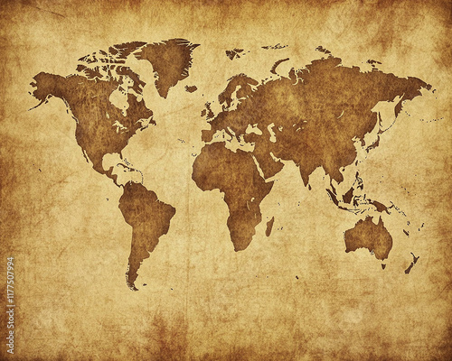 Hand drawn vintage world map