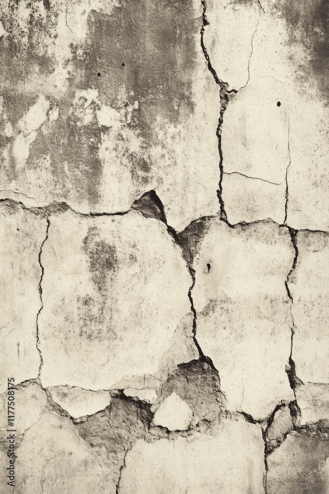 Fototapeta premium A Study in Texture: Cracked and Weathered Concrete Wall Surface