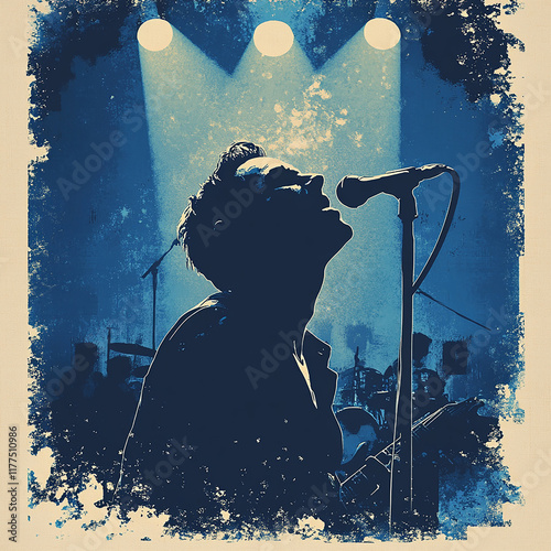 Rock Band Silhouettes in Concert Spotlight