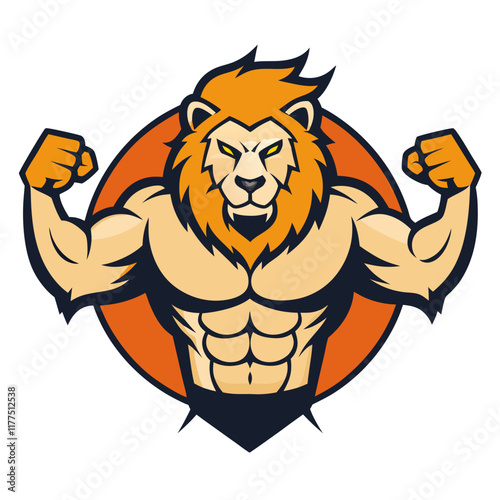 A bold fitness brand logo, featuring a roaring lion and dynamic motion lines