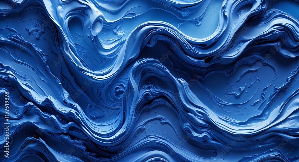 Obraz premium Swirled paint pattern background in blue pattern background