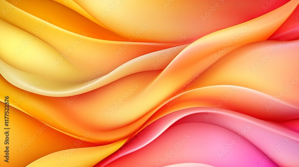 Obraz premium Vibrant Abstract Waves in Golden and Orange Tones