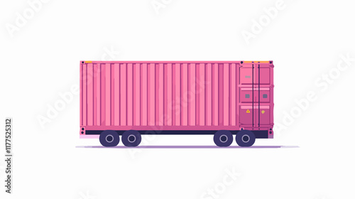 Pink transportation cargo container for shipping purposes