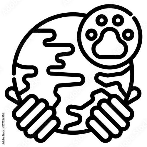 Endangered species. This is a vector single icon with a dashed line style. It is suitable for any purpose, such as website design, mobile app design, logo design, etc.