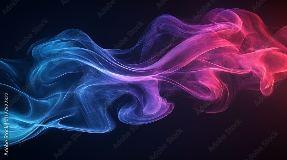 Fototapeta premium Colorful smoke swirls, abstract background, design element.