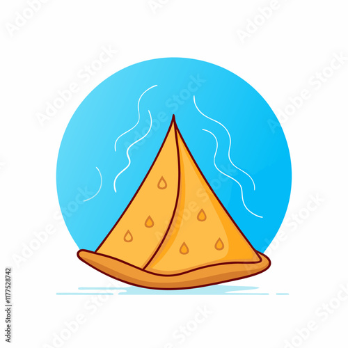 Indian street food hot samosa vector (7)