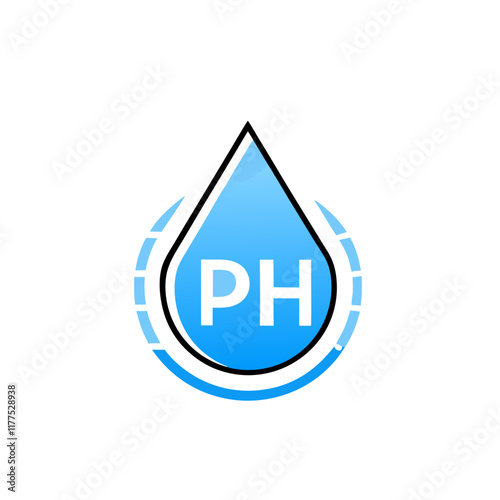 Neutral Ph Drop balance badge, label vector illustration (2)