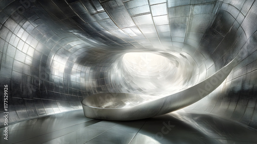 A visual representation of light traveling through a wormhole, distorting both time and space, evoking the theoretical possibilities of faster-than-light travel  photo