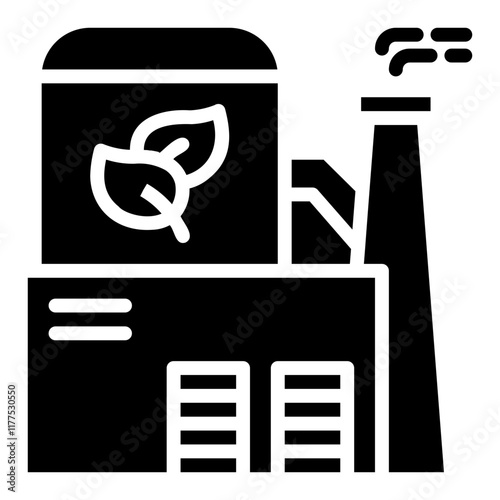 Biofuel plant. This is a vector single icon with a solid style. It is suitable for any purpose, such as website design, mobile app design, logo design, etc.