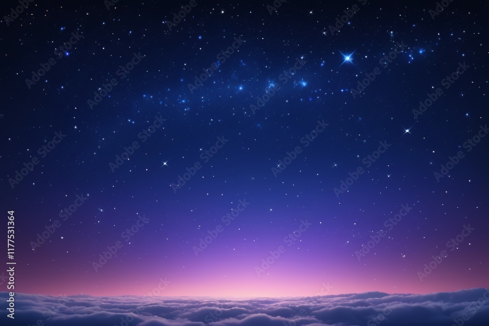 Fototapeta premium starry sky with clouds and stars above the horizon