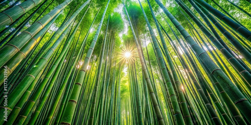 Fototapeta premium Majestic Bamboo Forest: Giant Grass Landscape Photography