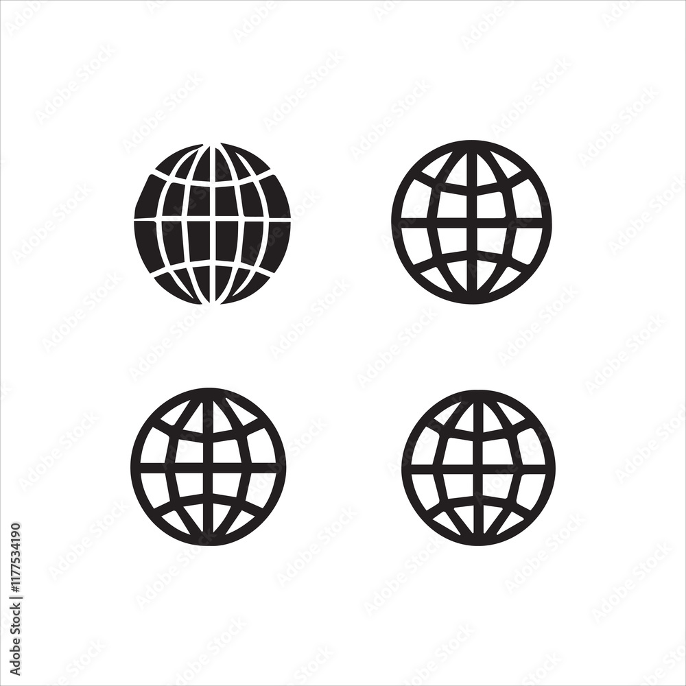 world globe icon set world globe icon set