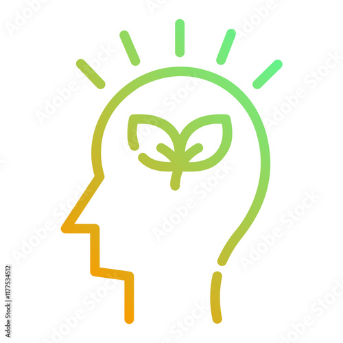 Consciousness. This is a vector single icon with a dashed line gradient style. It is suitable for any purpose, such as website design, mobile app design, logo design, etc.
