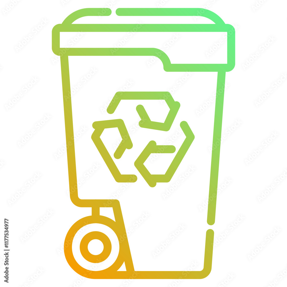 Recycling bin. This is a vector single icon with a dashed line gradient style. It is suitable for any purpose, such as website design, mobile app design, logo design, etc. Recycling bin. This is a vector single icon with a dashed line gradient style. It is suitable for any purpose, such as website design, mobile app design, logo design, etc.