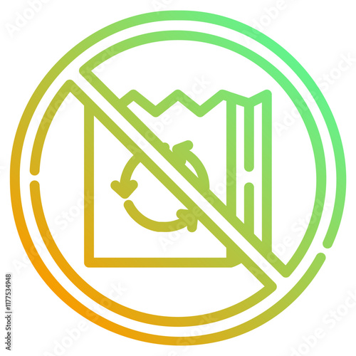 Plastic-free. This is a vector single icon with a dashed line gradient style. It is suitable for any purpose, such as website design, mobile app design, logo design, etc.