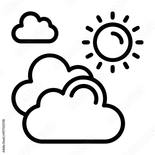 Partly Cloudy (Day) Vector Icon Design