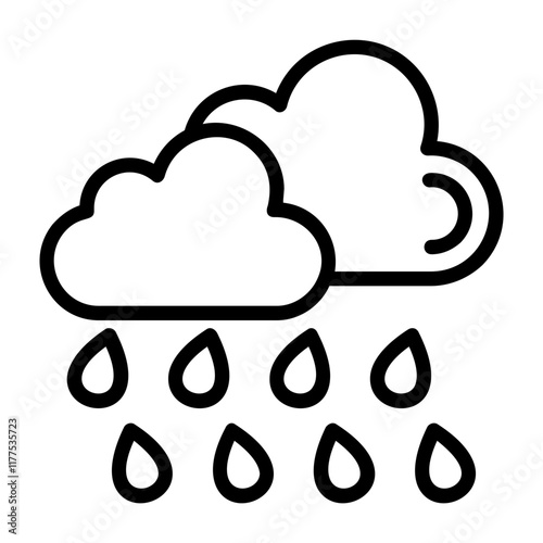 Heavy Drizzle Vector Icon Design