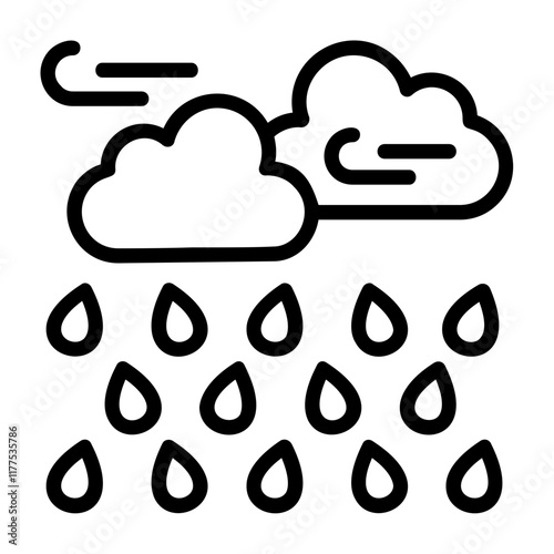 Rain Showers Vector Icon Design