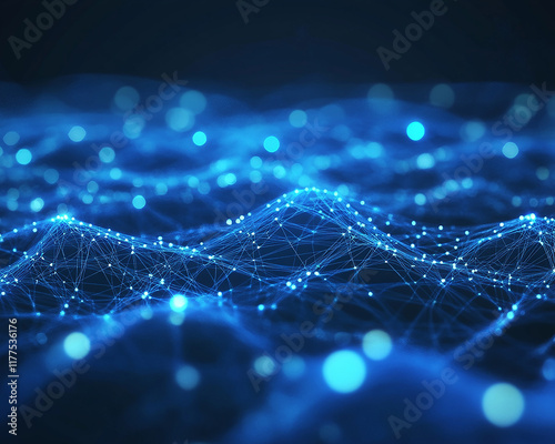 Network connections plexus banner design with connecting lines and dots
