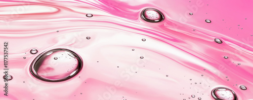 Pink gel with bubbles creating a wavy texture
