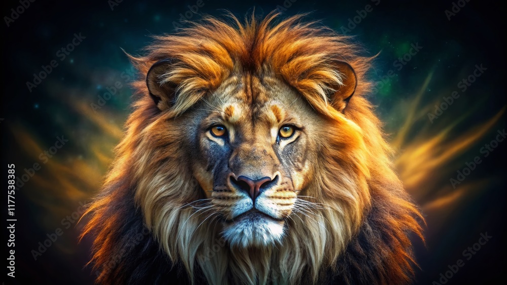 Majestic Lion Head Long Exposure, Wildlife Photography, Serengeti, African Safari, Animal Portrait Majestic Lion Head Long Exposure, Wildlife Photography, Serengeti, African Safari, Animal Portrait
